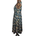 Classiques Entier  silk abstract print smocked accent midi dress pleated size 6 Photo 3