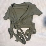 Olive Green Wrap Top Photo 0