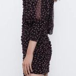 ZARA NWT  Bloggers Fav Puff Sleeve Sheer Textured Floral Dress Photo 4