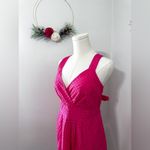 Motherhood  Maternity Pink Cotton Tie Summer Dress Criss Cross Back LG Photo 1