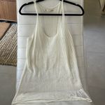 Soft women size small white ivory cream cotton racerback top swim coverup knit Photo 0