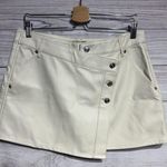 Free People New  We The Free Wynne Vegan Leather Mini Skirt Bone White Cream 31 Photo 0