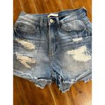 SO  ~ Curvy Mom High Rise Jean Shorts Size 1/25W ~ Distressed Photo 1