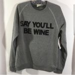 NWT Say you’ll be wine sequin beaded sweatshirt Gray Size L Photo 3