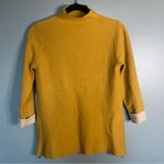 Tahari  Mock Neck 3/4 Sleeve Mustard Yellow Sweater w/ Zipper detail size S Photo 0