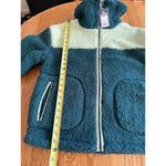 Universal Threads Universal Thread Womens Sherpa Fleece Jacket XS Zip-Up Two-Tone Green & Teal NWT Photo 5
