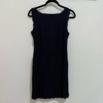 Adrianna Papell Sleeveless Scalloped Lace Sheath Mini Dress Navy Blue Size 6 Photo 4
