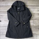 Ellen Tracy  Black Leopard Print Rain/Trench Coat Photo 1