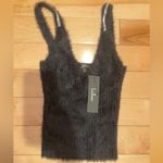 Lulus LULU’S EXTRA GLITZ BLACK RHINESTONE EYELASH LACE SWEATER TANK Photo 3