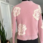Dreamers by Debut Embroiled Floral Knit Crop Pink Sweater Size M Photo 6