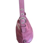 Coach Burgundy Pebbled Leather Zipper Closure Duffle Crossbody Shoulder Bag Photo 3