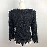 VTG Rina Z Beaded 100% Silk Formal Party Blouse M Black Size M Photo 8