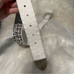 White Chunky Bedazzled Western Style Belt Small Photo 6