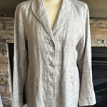 Eileen Fisher  Gray Blazer Lightweight Linen-Blend Photo 0