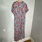 Torrid ‎ Maxi Stretch Challis Pintuck Tiered Dress Blue Pink Floral Size 2 2X Photo 6