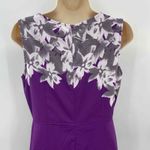 hekka Dress Womens Small Purple Gray Polyester Floral Butterfly Print Lined NEW Photo 2