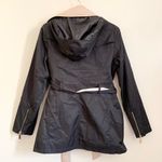 Vince Camuto Black Beige Zipper Hooded Coat with Belt US Medium Photo 6