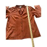 Worth Women’s 100% Leather Button Down Long Sleeve Blouse Orange Rustic 16 Photo 6