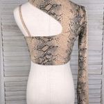 Nasty Gal Cropped One Sleeve Top Snake Print-8 Photo 1