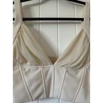 Windsor Cream Corset-Inspired Pleated Bust Crop Top Small Photo 1