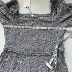 Prómesa PROMESA NWT Floral Light Blue Gray boho smocked ruffle dress L bell sleeves Photo 5