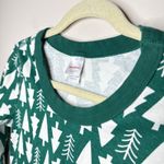 Hanna Andersson Organic Cotton Christmas Tree Pajama Top Green White Size S Photo 1