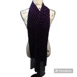 Kenneth Cole  Purple Blue Silk Rayon Mermaid Fringe Scarf Photo 1