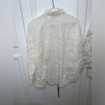 Liz Claiborne /Kim Rogers set 2 short‎ sleeve seersucker ivory tops XL Photo 5