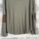 RDI  Sweater Womens Extra Large Green Brown V‎ Neck Elbow Pads Photo 5