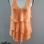 Rafaella  Women's Orange Sleeveless Tiered Top S Photo 2