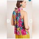 Maeve New!  | Anthropologie Sleeveless Floral Top Tie Neck Women’s Size Large Photo 1