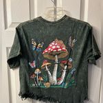Obsessive Love Green Graphic Tee with Mushrooms and Insects Photo 1