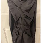 Betsy and Adam Dress Black Cap Sleeve Ruched By Linda Bernell Open Back VTG Size 8 Photo 2