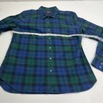 UnTuckIt Pipers Brook Blue Green‎ Solid Plaid Button Front Shirt Womens Size 10 Photo 4