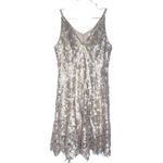 Dress the Population Blair Plunging Fit & Flare Sequin Midi Dress, Gold/Nude, XL Photo 3