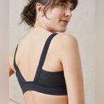 ADAY  Lighten Up Sports Bra Shadow Black XS New Scoop Neck Low Back Unpadded Photo 2