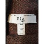 MB Women’s Medium Fuzzy Black Sweater Red Rose Floral Mockneck Pullover 20x23 Photo 5