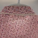 Aaron Ashley floral lace trim high neck Pink Blue Button up Shirt 10 cottage Photo 5