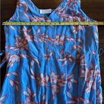 Talbots  Light Blue Fit and Flare Floral Midi Dress Size 14 NEW Flowing Hibiscus Photo 8