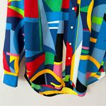 Ralph Lauren  women’s S print crepe women’s shirt blouse geometric modern bright Photo 4