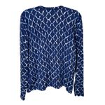 J. McLaughlin  Crewneck Sweater Button Sleeves Blue White Size XL Photo 3