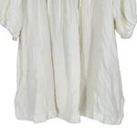 Ces Femme Ivory Puff Sleeve Button Down Mini Dress size 2X Oversized Breezy Photo 5