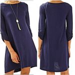 Lilly Pulitzer  26198 Suncrest Swing MEDIUM‎ Modal Cotton Tab Sleeves Navy Photo 1