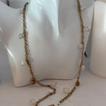 Carol for Eva Graham Clear Faceted & White Cat Eye Beads with Gold Charms Photo 0