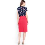 Lands' End Women's Crimson Dawn Woven Textured‎ Pencil Skirt Size 12 Orange NWT Red Photo 1