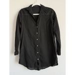 Vix Paula Hermanny  Women's Small Juliana Short Mini Cover Up Black Shirt Swim Photo 2