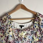 Banana Republic Factory Puff Short Sleeve Multicolor Abstract Print Blouse sz S Photo 2