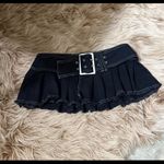 Black Pleated Mini Skirt with Belt Size XS Photo 4