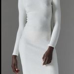 Silence + Noise Urban Outfitters  ivory ribbed off shoulder dress midi medium P4 Photo 1