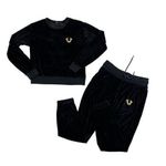 True Religion Velour Sweatshirt and Sweatpants in Black Photo 0